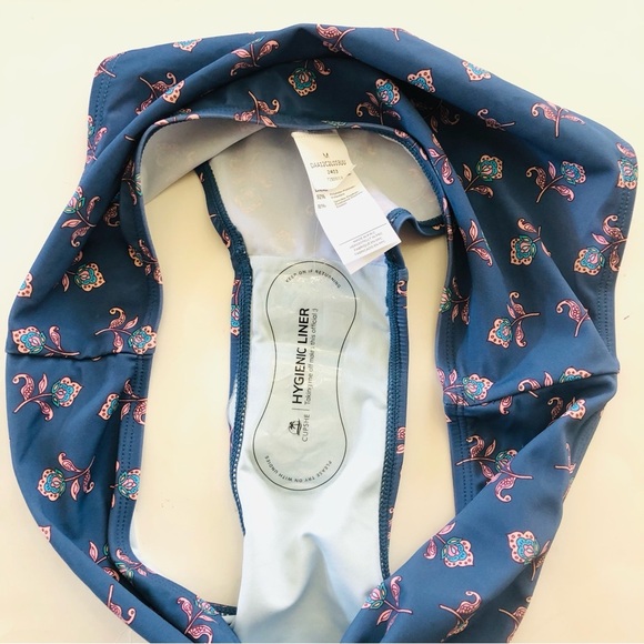 Cupshe Ditsy Floral Smocked Halter Tie Back Bandeau & Mid Rise Bikini Set Size M - Picture 10 of 14